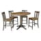 International Concepts Round 36 in Rd Extension Dining table, 4 San Remo counterHt stools, Hickory/Coal, 36 in W, 48 in L K45-36RXT-27B-S102-4 - alternate 1